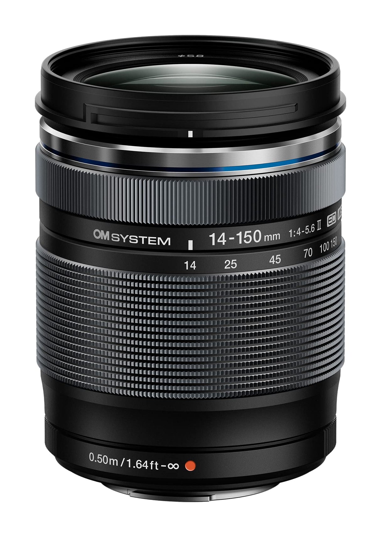 Objetivo OM SYSTEM M.Zuiko Digital ED 14-150 mm F4-5.6 II, Zoom estándar, Adecuado para Todas Las cámaras MFT (Modelos OM SYSTEM & Olympus OM-D & Pen, Serie G de Panasonic), Negro