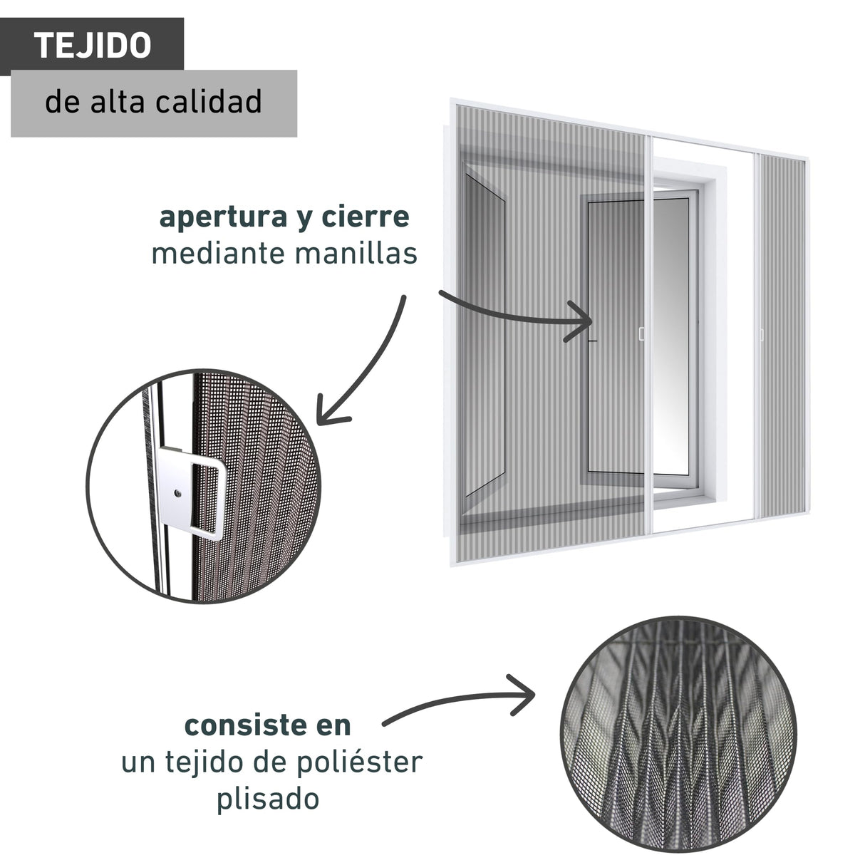 Windhager Plisada Expert, mosquitera Marco de Aluminio para Puertas, acortable Individualmente, 240 x 240 cm, Blanco, 03959