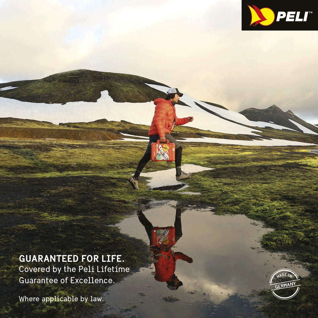 PELI 1400 Maleta ultra resistente para cámaras DSLR reflex, iluminación, objetivos y cargadores, IP67 estanca e impermeable al polvo, 9L de capacidad, fabricada en Alemania, sin espuma, color negro