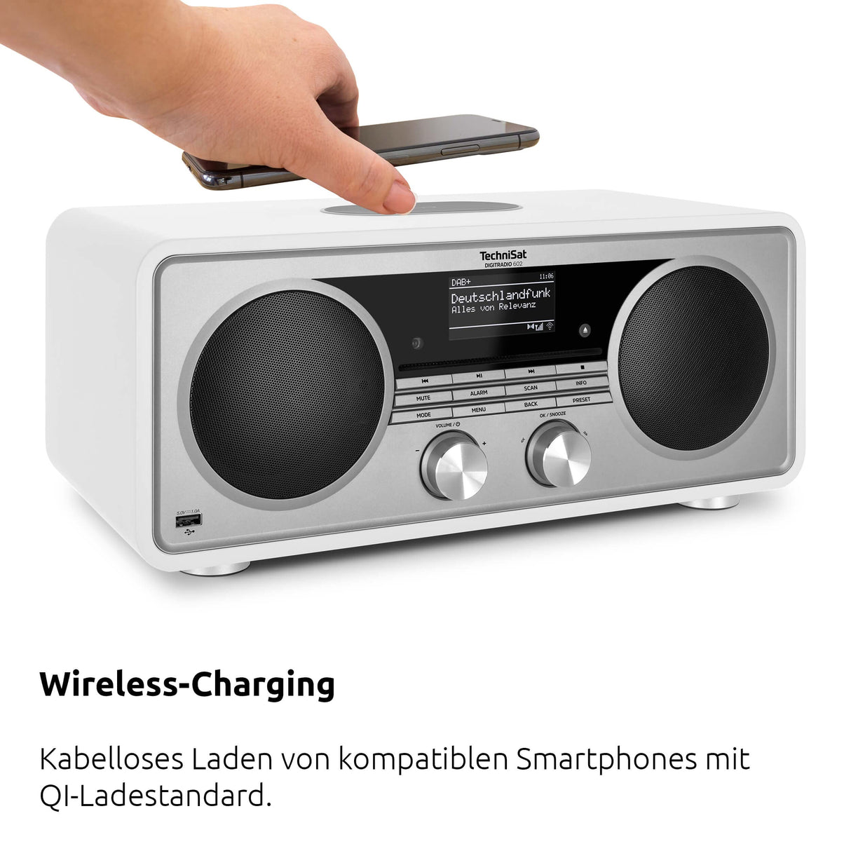 TechniSat DIGITRADIO 602 - Radio por Internet Estéreo (Dab, FM, Sistema 2.1 de 70 vatios con Subwoofer, CD, USB, Transmisión Bluetooth, AUX, WLAN, Despertador, Spotify, Control Remoto) Blanco