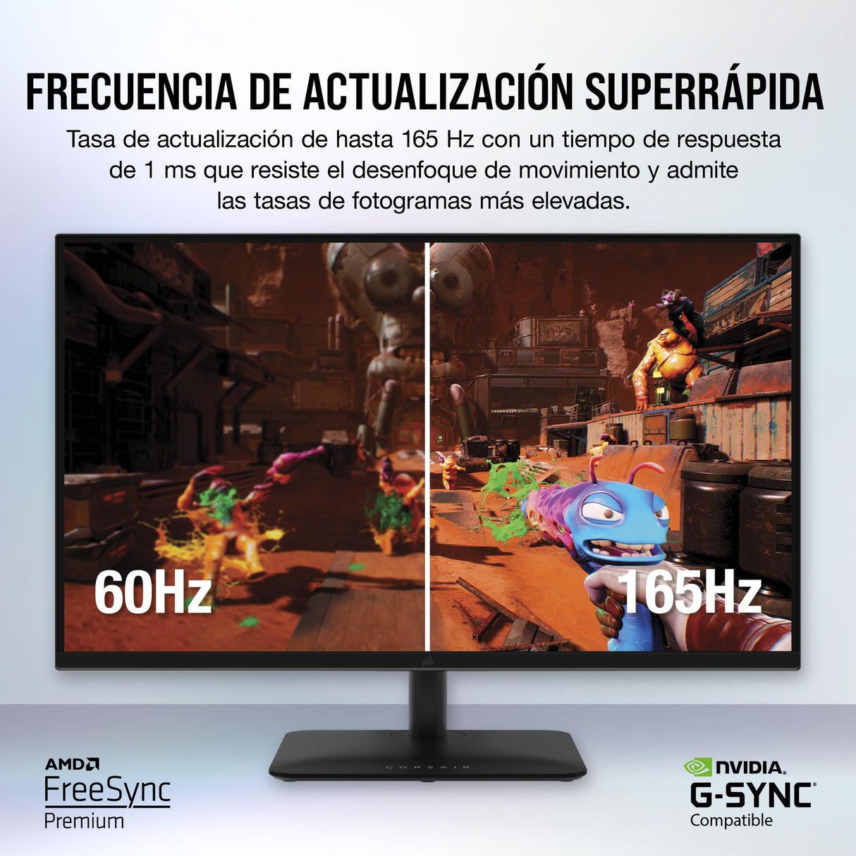 Corsair XENEON 315QHD165 Monitor de Juegos IPS de 32 Pulgadas - 2560 x 1440, 165 Hz, 1 ms, Compatible con NVIDIA G-Sync, AMD FreeSync Premium, HDR Ready, DisplayPort, HDMI 2.0, USB 3.0 - Negro