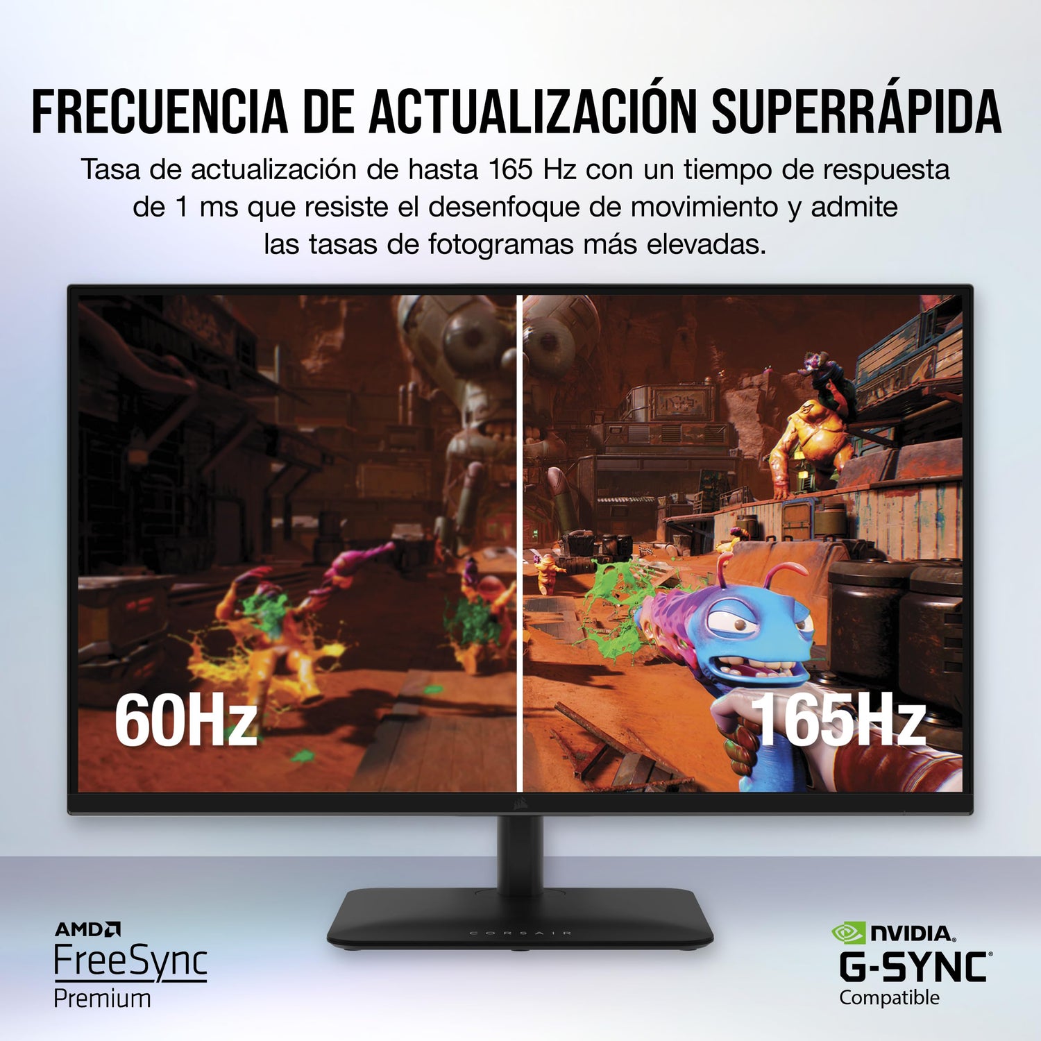 Corsair XENEON 315QHD165 Monitor de Juegos IPS de 32 Pulgadas - 2560 x 1440, 165 Hz, 1 ms, Compatible con NVIDIA G-Sync, AMD FreeSync Premium, HDR Ready, DisplayPort, HDMI 2.0, USB 3.0 - Negro