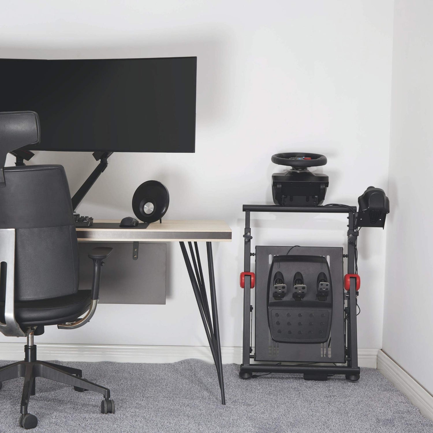 WHEEL STAND GT PRO - Soporte universal para el volante, los platos y las bielas y la caja de cambios compatible con todos los productos Logitech, Thrustmaster y Fanatec.