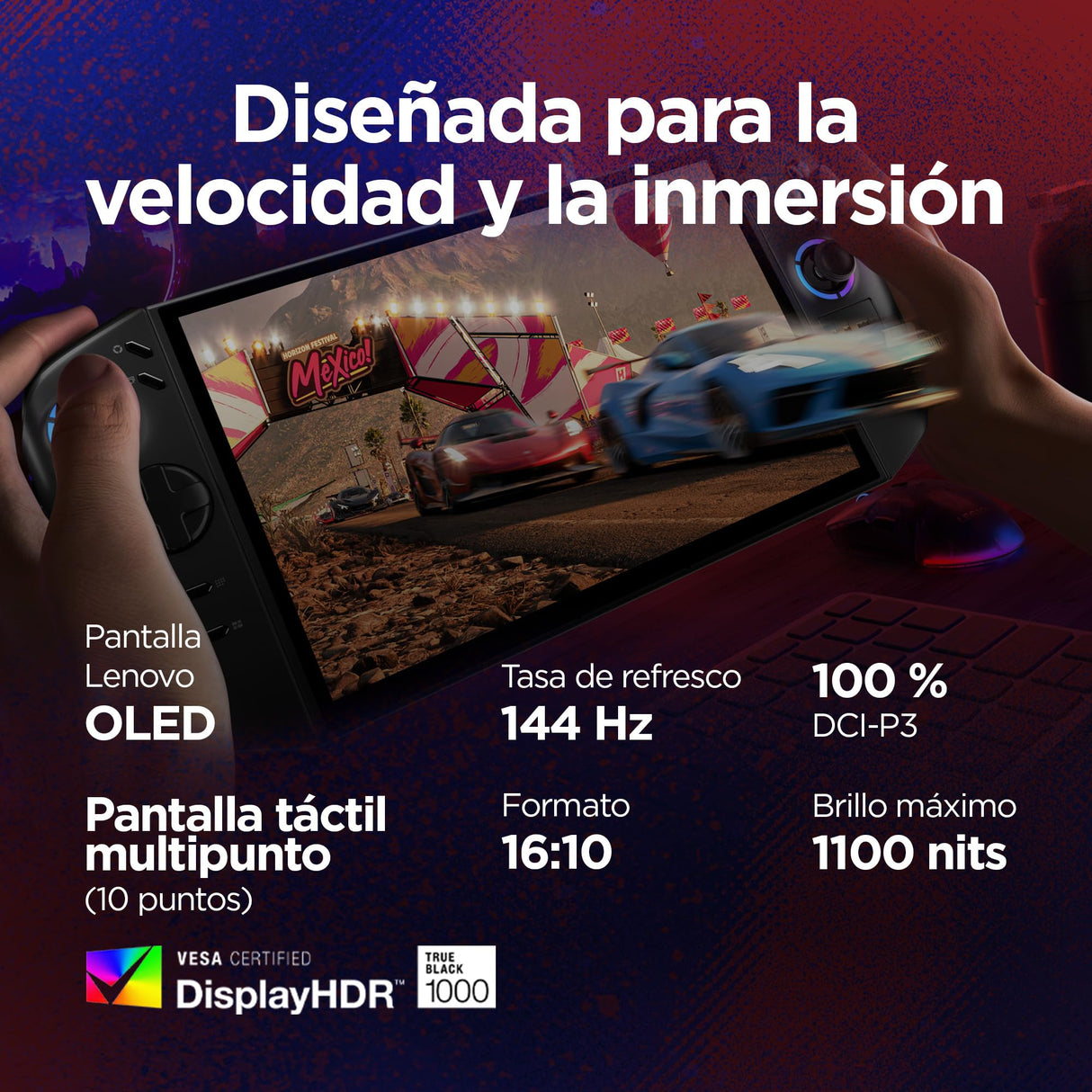 Lenovo Legion Go 2 - Consola Portátil Gaming 8.8" OLED (AMD Ryzen Z2 Extreme, AMD Radeon 890M Graphics, 144 Hz, 32 GB RAM, 1 TB SSD, Wi-Fi 6E, Bluetooth 5.3, Windows 11) - Negro