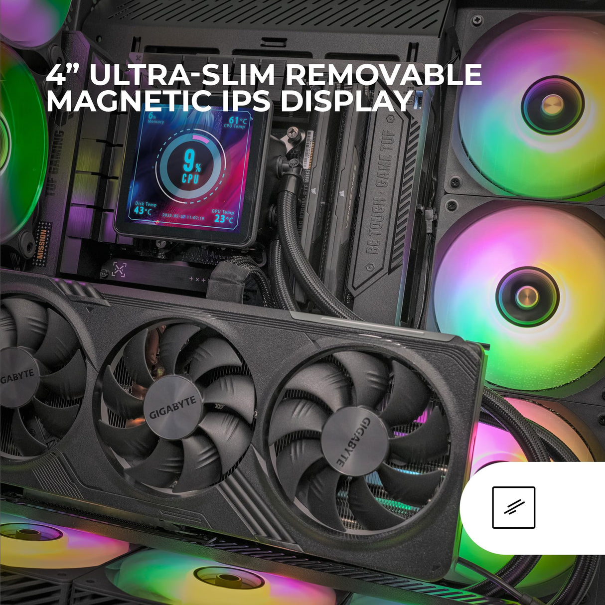 Mars Gaming ML-VISIONPRO360, Refrigeración Líquida AIO, TDP 600W, 3x Ventiladores ARGB 120mm FDB con Núcleo de Cobre y Aluminio, Pantalla LCD IPS 4” Extraíble y Magnética, Opti-Chamber 3rd Gen, Negro