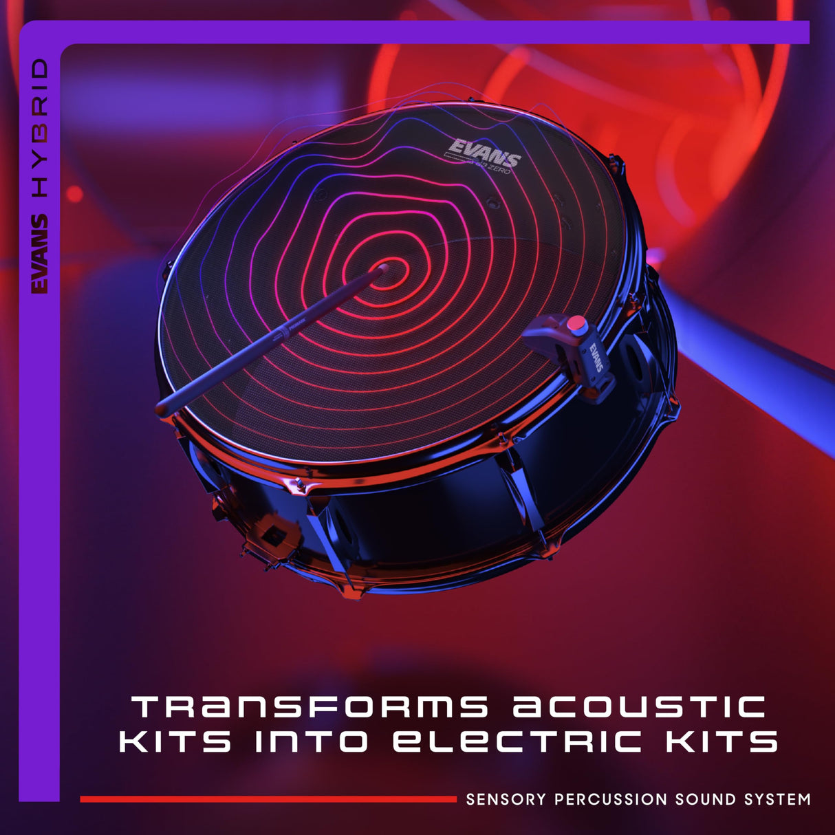 Evans Sistema de sonido de percusión sensorial híbrido, incluye software, interfaz de audio, 3 sensores de batería y cables, transforma cualquier batería en herramienta de música personalizable