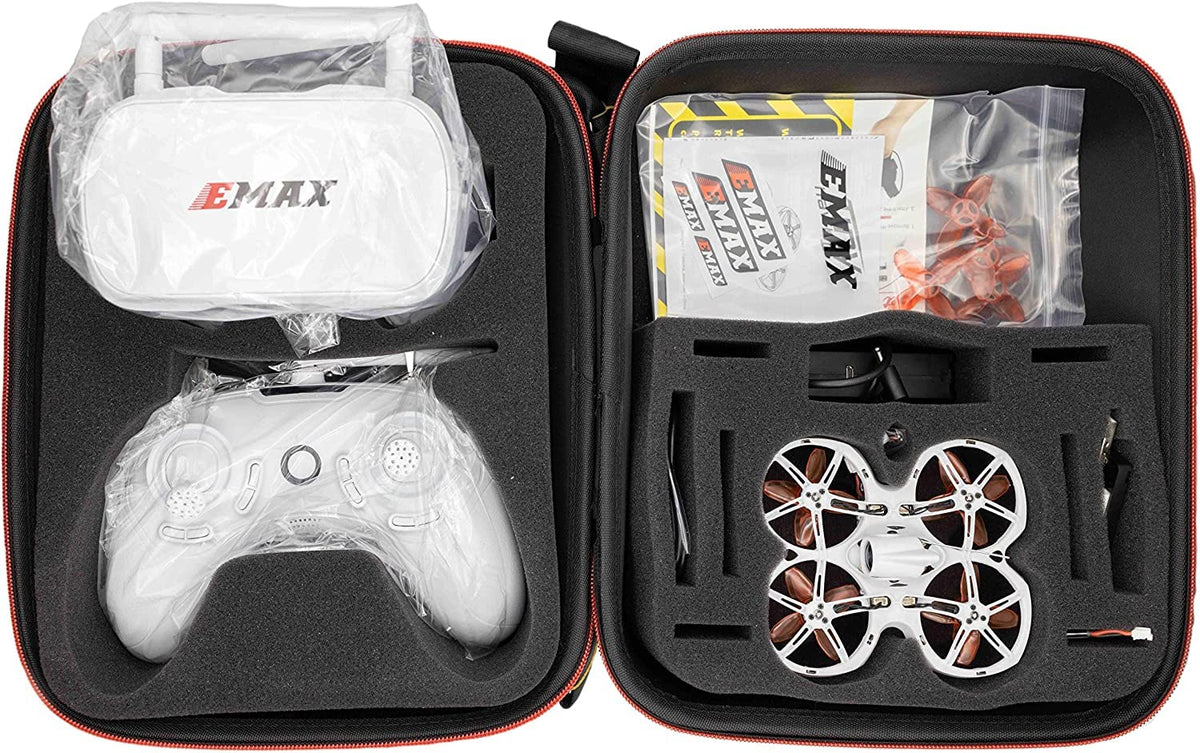 EMAX Tinyhawk II FPV Drone RTF Kit, Vista en Primera Persona Drone con Cámara Runcam Nano 2, 25-100-200 VTX Conmutable, Mini Drone con Gafas y E6 Transmisor para Niños Adultos Principiantes
