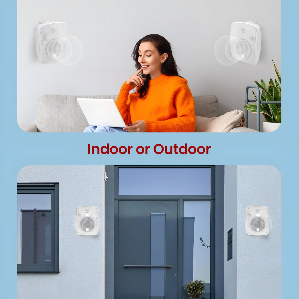 Pyle Altavoz Bluetooth de 600 W con Montaje en Pared – Altavoz Estéreo Activo y Pasivo de 5,25" (13,34 cm), Resistente al Agua para Exterior e Interior – para Pared y Techo