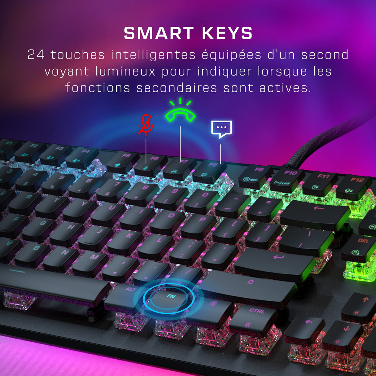 ROCCAT Vulcan II MAX - Teclado de Juego óptico y mecánico para PC, Teclas retroiluminadas RGB Personalizables, reposamuñecas, interruptores Titan II, Placa de Aluminio, Negro