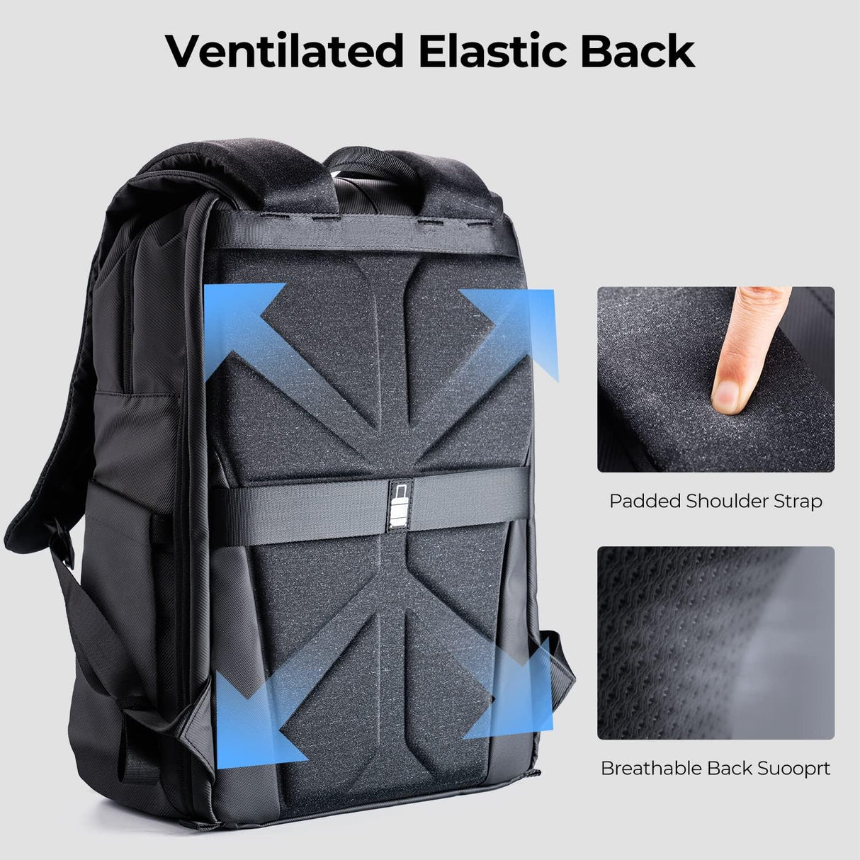 K&F Concept Mochila Camara Multifuncional, Mochila Fotografía Profesional, Mochila Fotográfica para Reflex Impermeable, Bolsa Cámara Compartimento para Portátil de 15.6 Pulgadas(20L) Negro