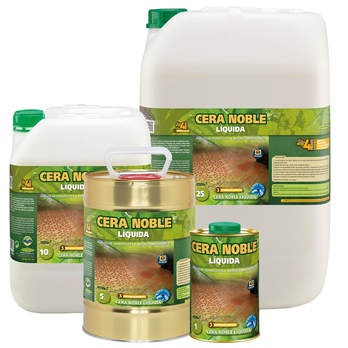 MONESTIR Cera Noble Líquida Brillo para Suelos Rústicos 10L