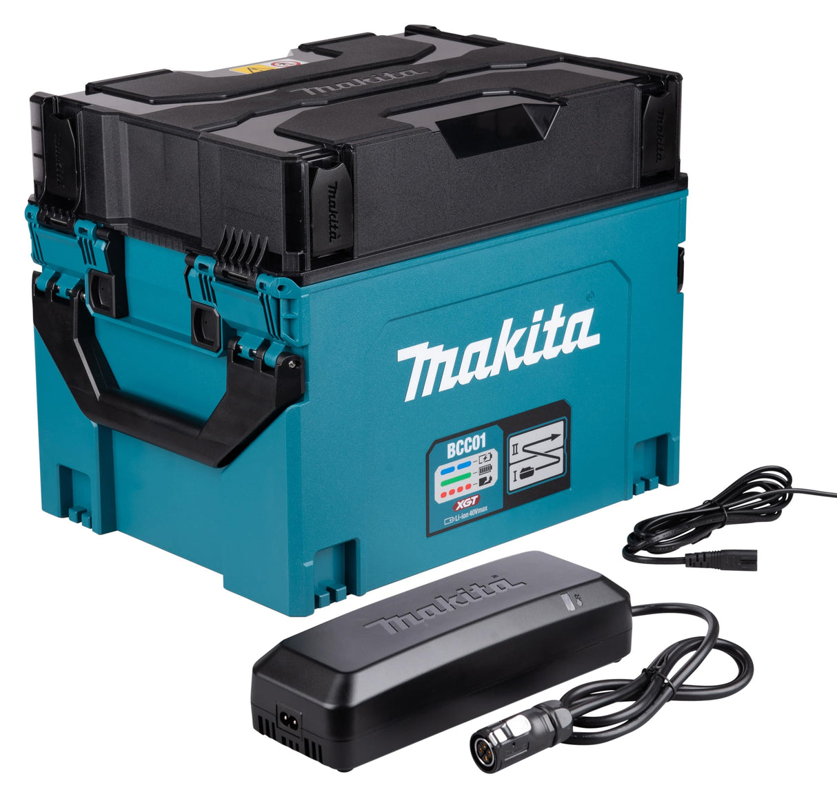 Makita XGT 1914U3-7 BCC01 - Maletín de Carga para batería (40 V, máx. 8 Ranuras), Color Negro