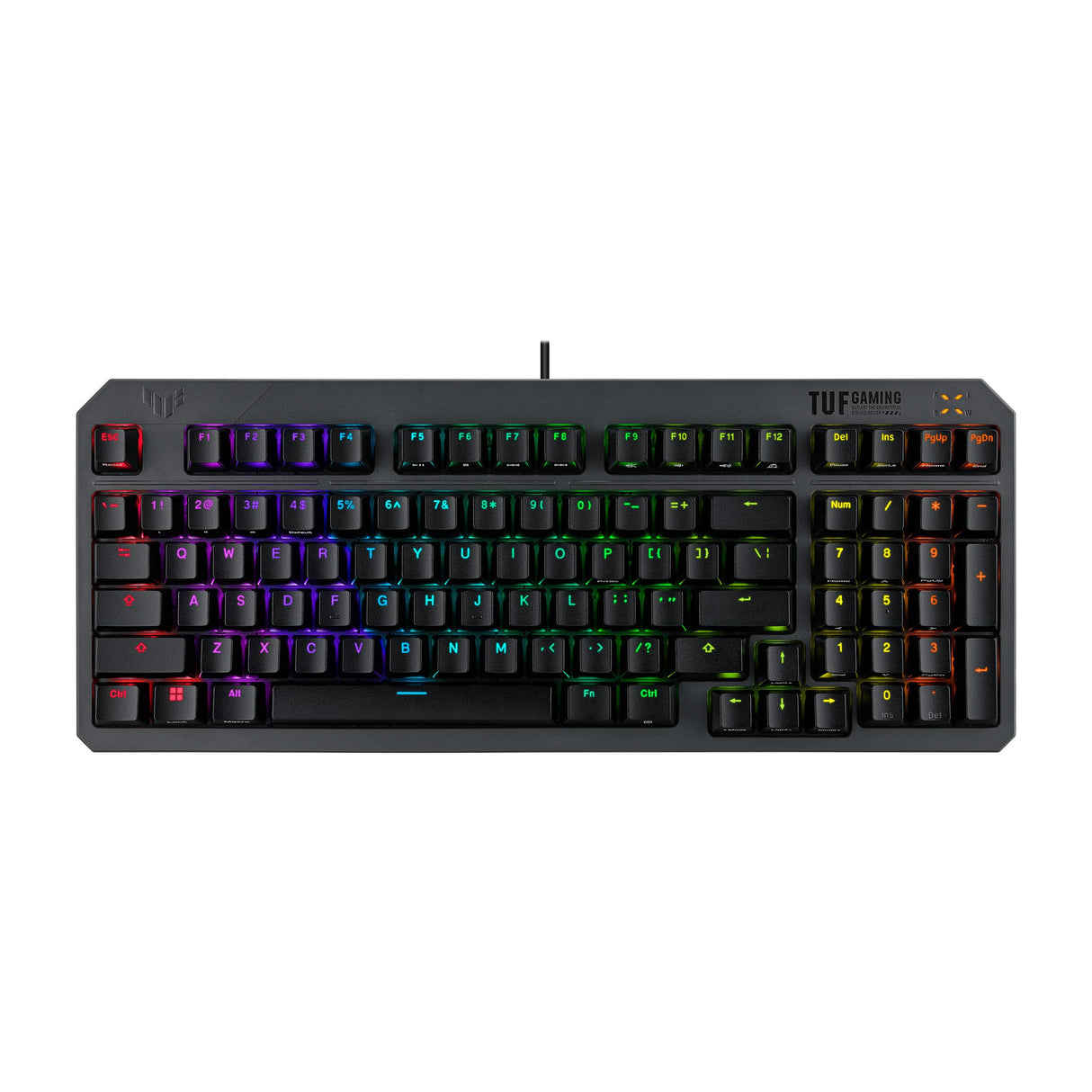 ASUS TUF Gaming K3 Gen II - Teclado Gaming Compacto de 97 Teclas, interruptores optomecánicos RGB, Junta de Silicona, Espuma amortiguadora, Sellado IP57, Placa Superior extraíble y Aura Sync, AZERTY