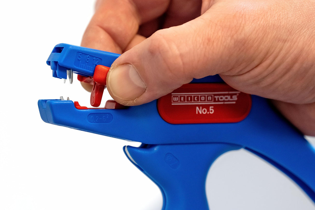 WEICON TOOLS Nº 5 - Juego de 12 pelacables automáticos para todo tipo de conductores flexibles y macizos de 0,2 – 6,0 mm²