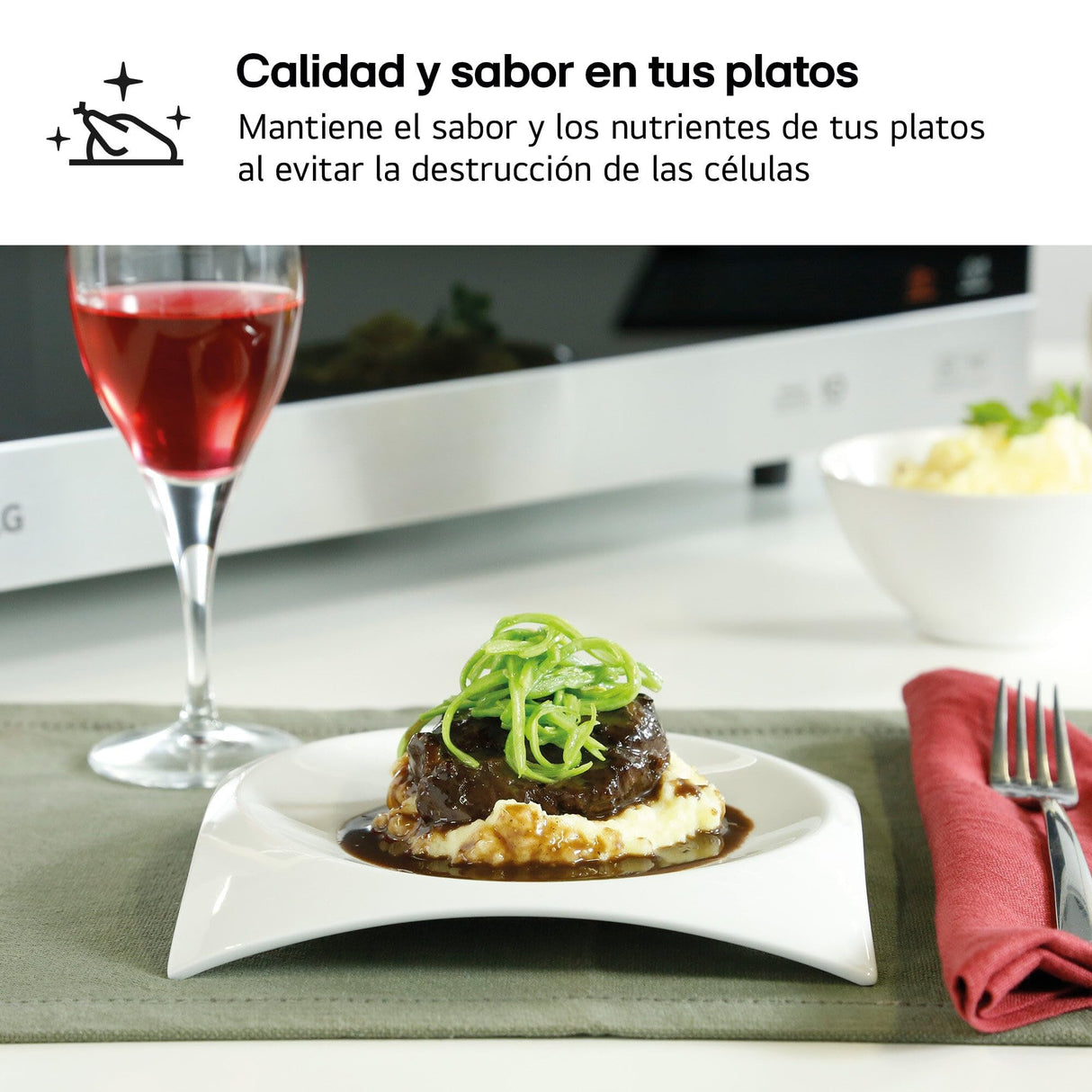 LG MJ3965BPS - Horno Microondas, 4 en 1, con Display Digital, de 39 Litros y 1100 W, Función Smart Inverter y EasyClean, Cocina Más Rápido, Mantiene Sabor, Color Negro