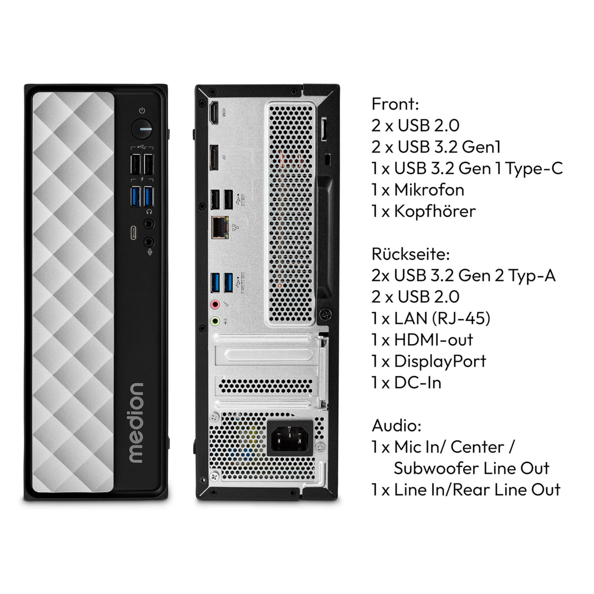 Medion Akoya T80 SFF MD35424 - Intel i7-12650H, 16GB RAM, 512GB SSD, UHD Grafik, DOS