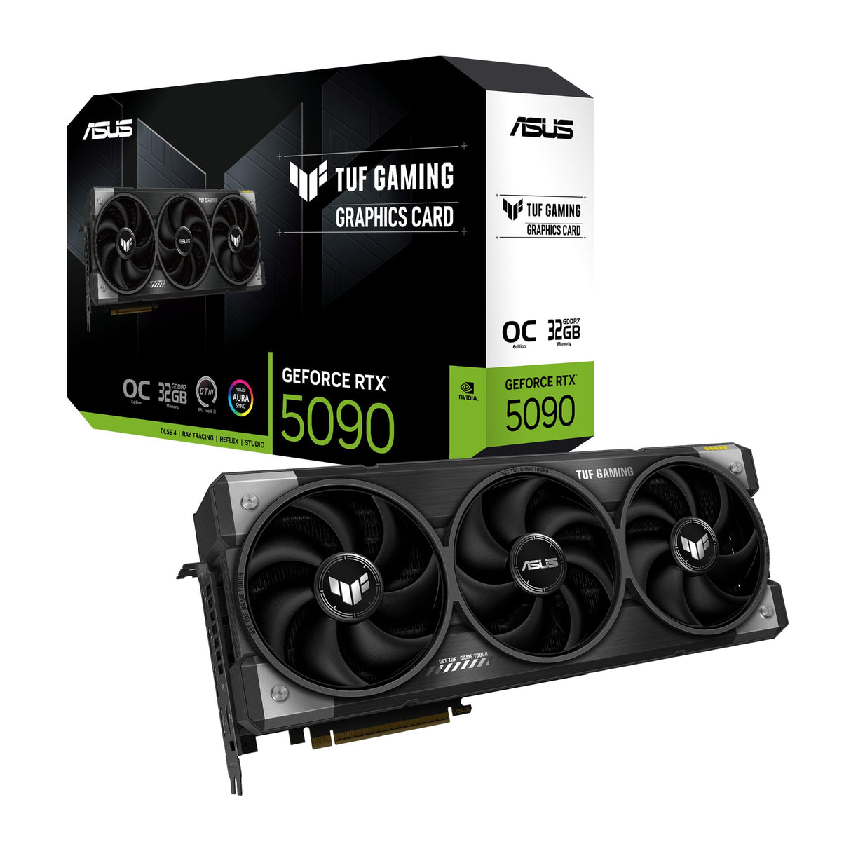 ASUS TUF Gaming GeForce RTX 5090 32GB GDDR7 OC Edition Tarjeta gráfica Gaming (PCIe 5.0, HDMI/DP 2.1, 3.6 Ranuras, Grado Militar, Revestimiento PCB, Ventiladores axial-Tech, cámara de Vapor)