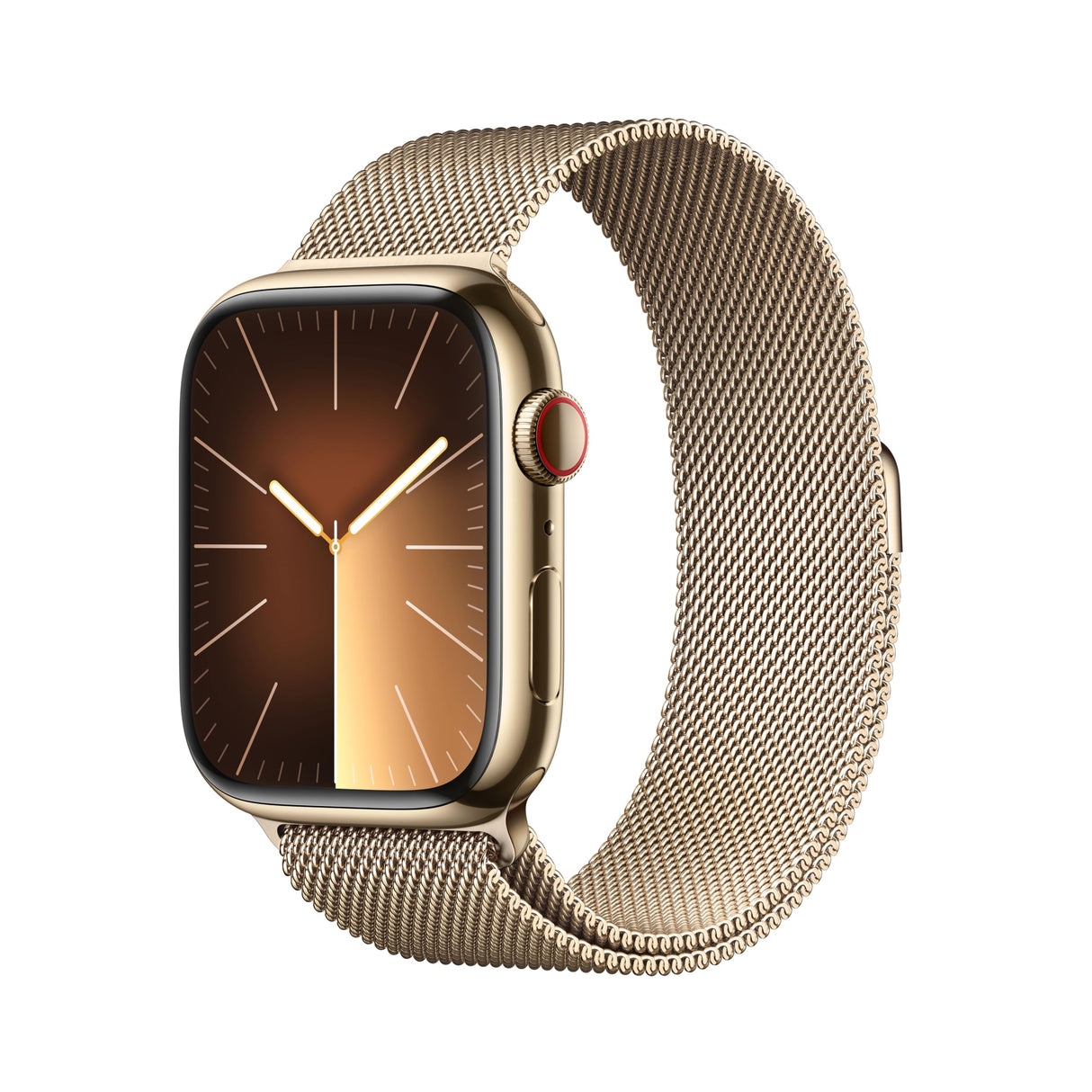 Apple Watch Series 9 (GPS + Cellular) - Caja de Acero Inoxidable en Oro de 45 mm - Pulsera Milanese Loop en Oro