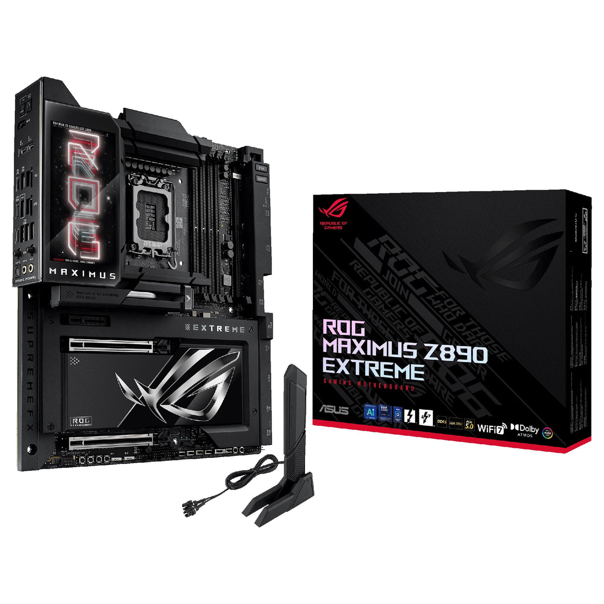 ASUS ROG Maximus Z890 Extreme - Placa Base E-ATX, 24+2+1+2 etapas de Potencia, DDR5, PCIe 5.0 Compatible con GPU de última generación, Seis Ranuras M.2, WiFi 7, Puertos Thunderbolt 5