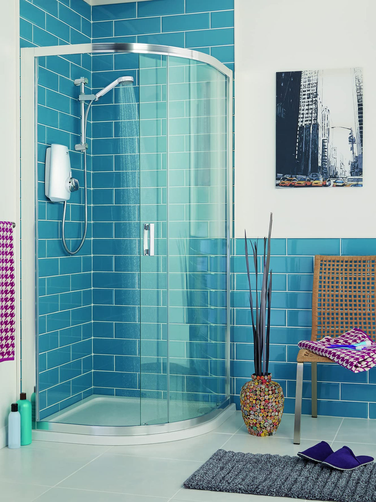 Aqualisa Aquastream Termo - Ducha con cabezal ajustable - Blanco