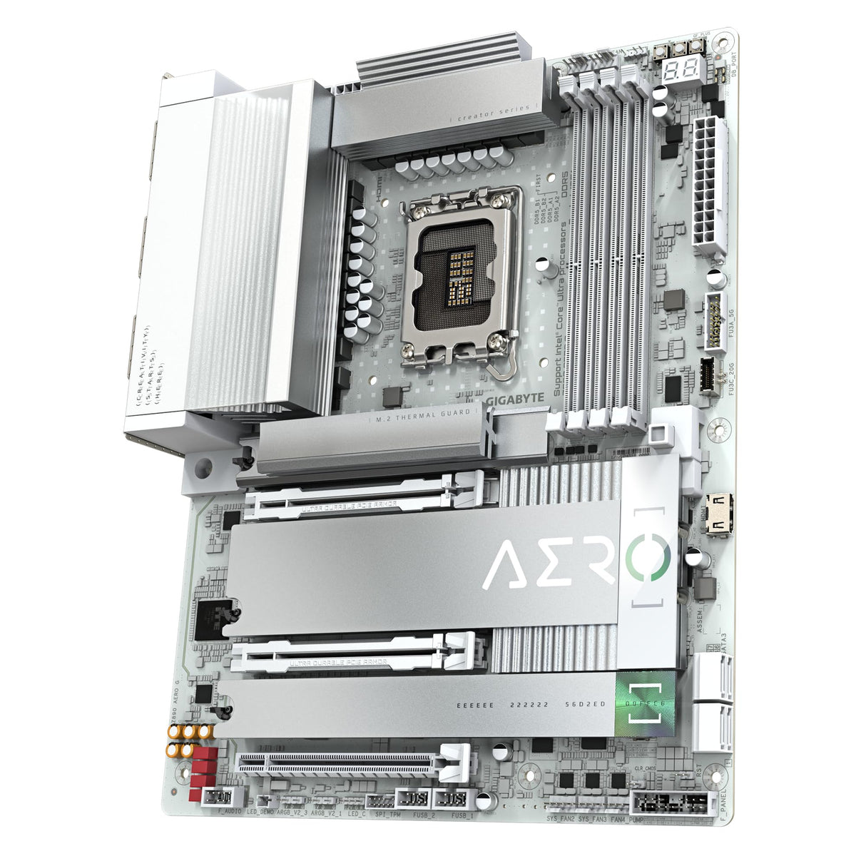 GIGABYTE Placa Base Z890 Aero G - Compatible con procesadores Intel Core Ultra (Serie 2), 16+1+2 Fases VRM, hasta 8800MHz DDR5 (OC), 1xPCIe 5.0 + 4xPCIe 4.0, Wi-Fi 7, LAN 2.5GbE, Thunderbolt 4