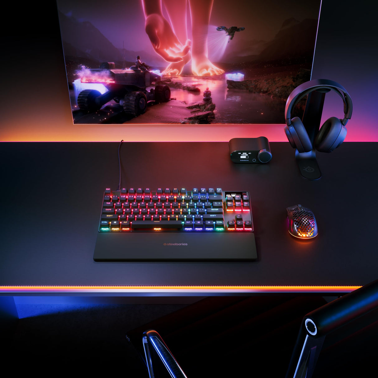 SteelSeries Apex Pro TKL Gen 3 - Teclado Mecanico Gaming - HyperMagnetic Interruptores OmniPoint 3.0 - Accionamiento Ajustable - Rapid Trigger - Preajustes - Rapid Tap - RGB - OLED - UK QWERTY