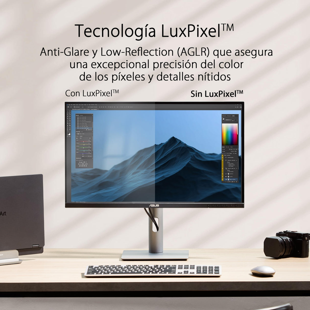 ASUS ProArt Display PA278CFRV - Monitor Profesional de 27", IPS, QHD (2560 x 1440), LuxPixel AGLR, 100Hz, USB-C PD 96W, VESA DisplayHDR 400 y MediaSync, Soporte ergonómico, Sostenibilidad ecológica