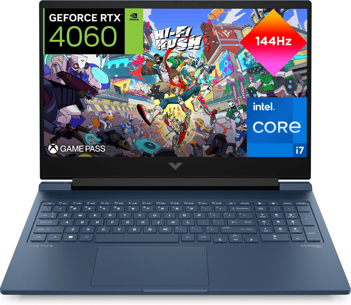 HP Victus 16-r1005ns - Ordenador portátil Gaming de 16.1" (Intel Core i7-14700HX, 16GB RAM, 1TB SSD, NVIDIA GeForce RTX 4060 Graphics, Sin Sistema Operativo) Negro - Teclado QWERTY Español