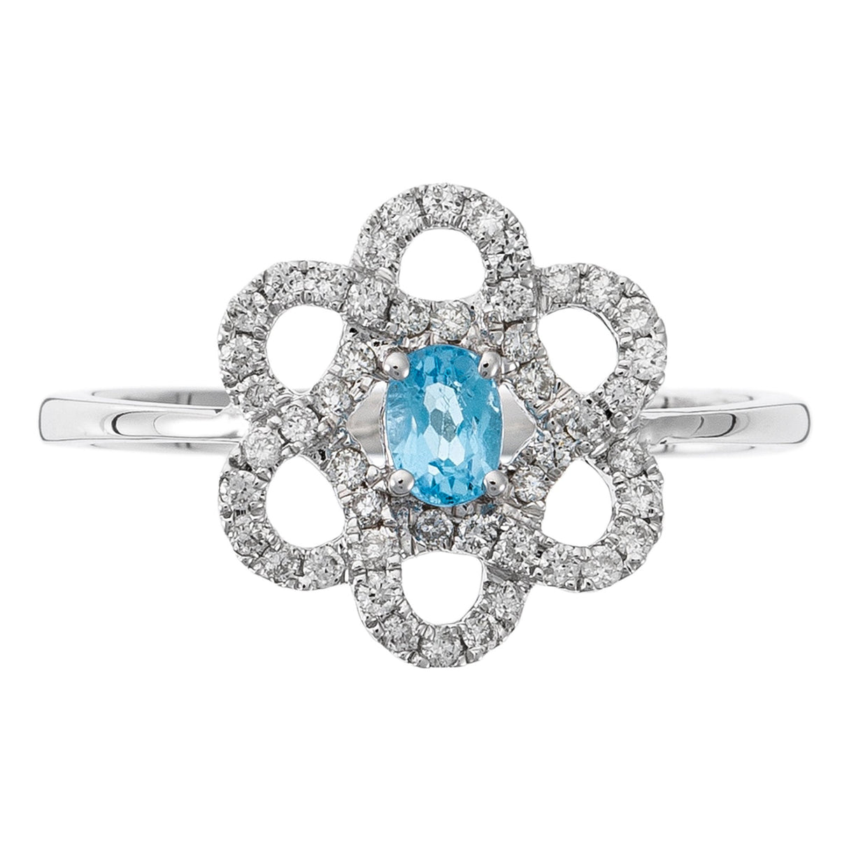 Orphelia Mujer 18 k (750) oro blanco redondo blanco diamante