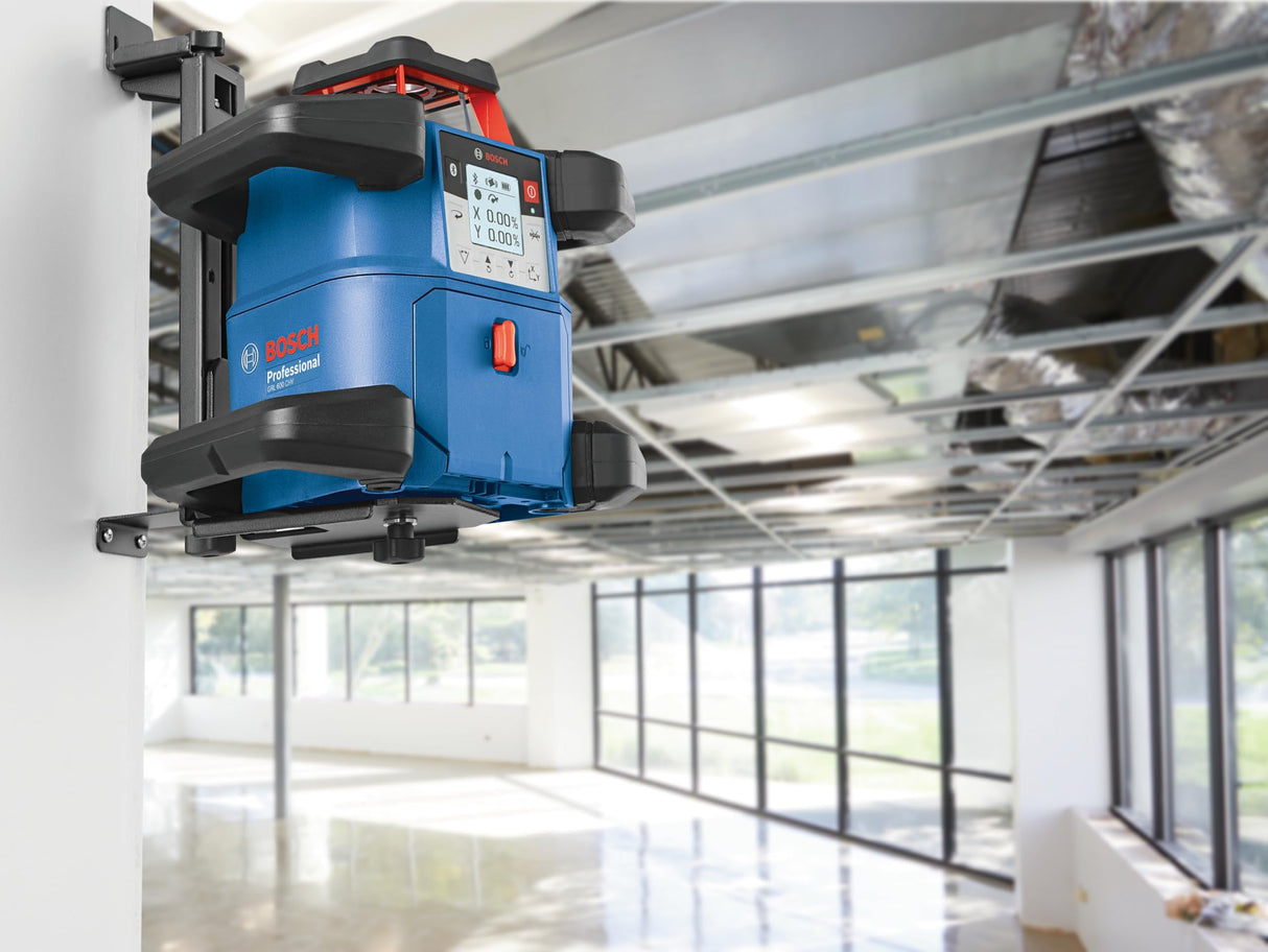 Bosch Professional Sistema 18V Nivel Láser Giratorio GRL 600 CHV (1 Batería 18V x 4.0 Ah + Cargador, Función Aplicación, Alcance Diámetro: hasta 600m, en Maletín), Color Azul