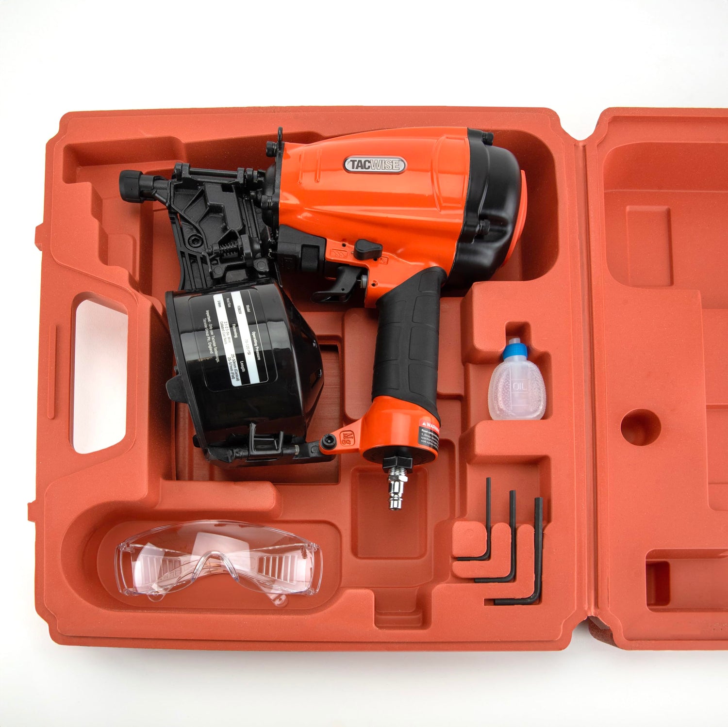 TACWISE FCN55V Clavadora Neumática de Bobina, Utiliza Clavos en Bobina Plana y Cónica de 25 a 57 mm