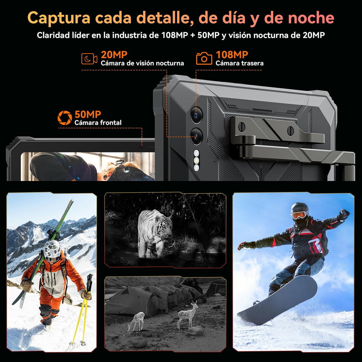 Blackview Active 10 Pro Tablet Resistente 11 Pulgadas FHD+ 5G LTE Rugged Tablet 30000mAh & 55W & 400Lumen 36GB RAM 512GB ROM/2TB TF Android 14 Rugerizada 108MP AI Cámara GPS/NFC/Face ID/OTG/PC Mode