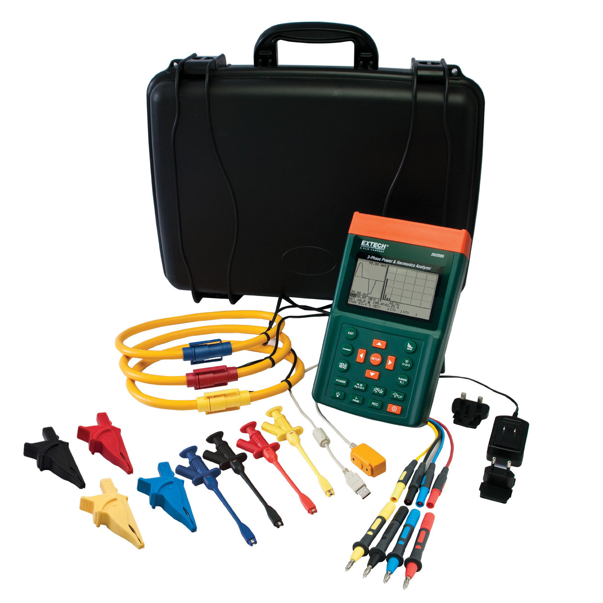 Extech PQ3350-3 Medidor de calidad de potencia con pinza flexible de 3.000 A