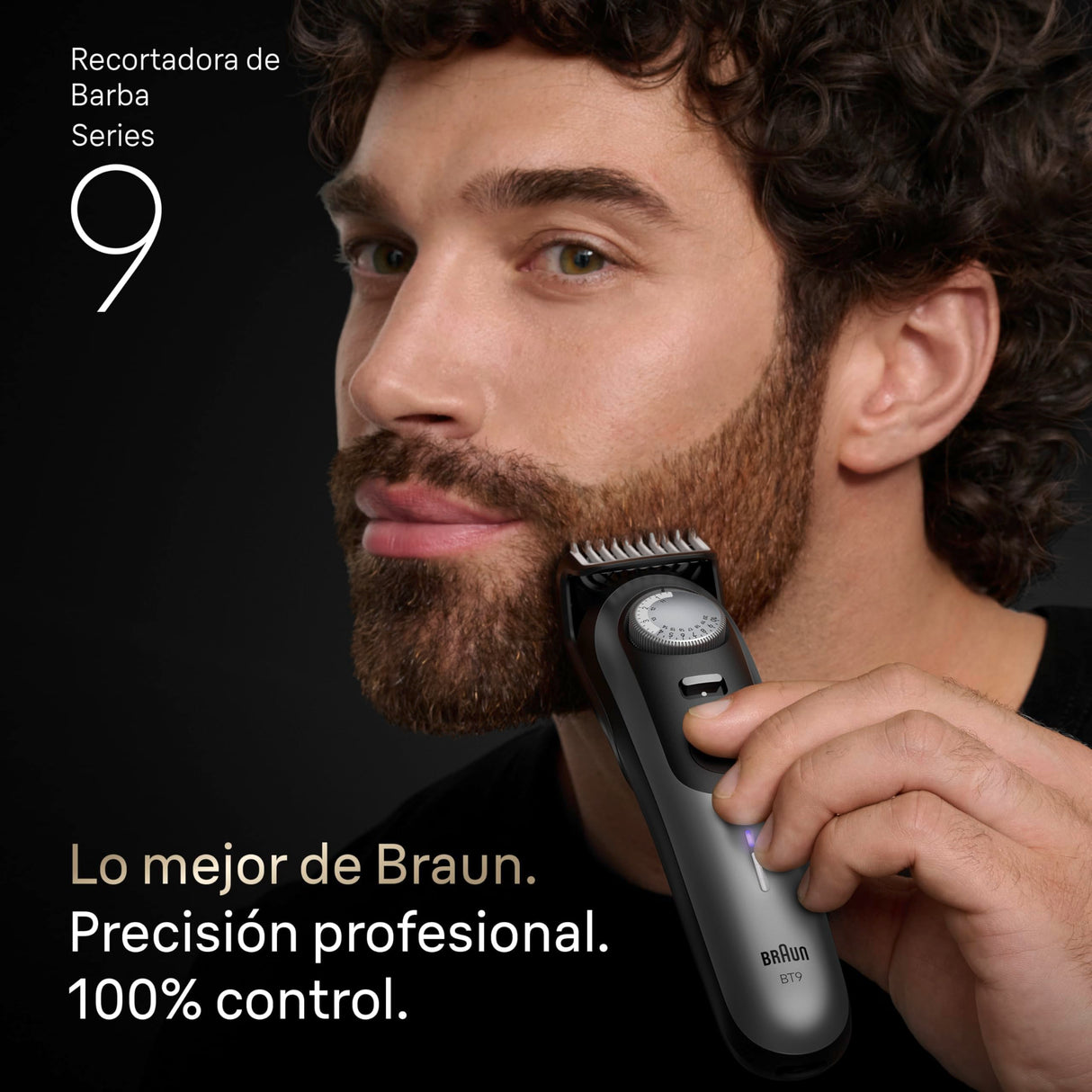 Braun Recortadora De Barba Series 9 BT9545, +11 Accesorios Para Barba, 52 Longitudes, ProBlade, Cromo