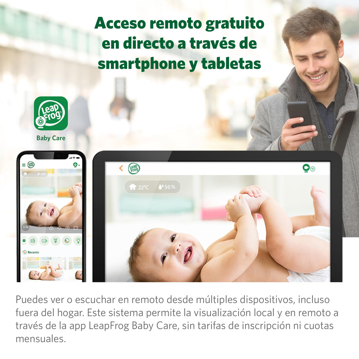 LeapFrog LF925HD Baby Monitors, 1080p WiFi Smart Baby Monitors, 360° Translation & Tilt, 8X Zoom, 5" 720p LCD Display, Night Vision, Walkie - Two-Way Talkie