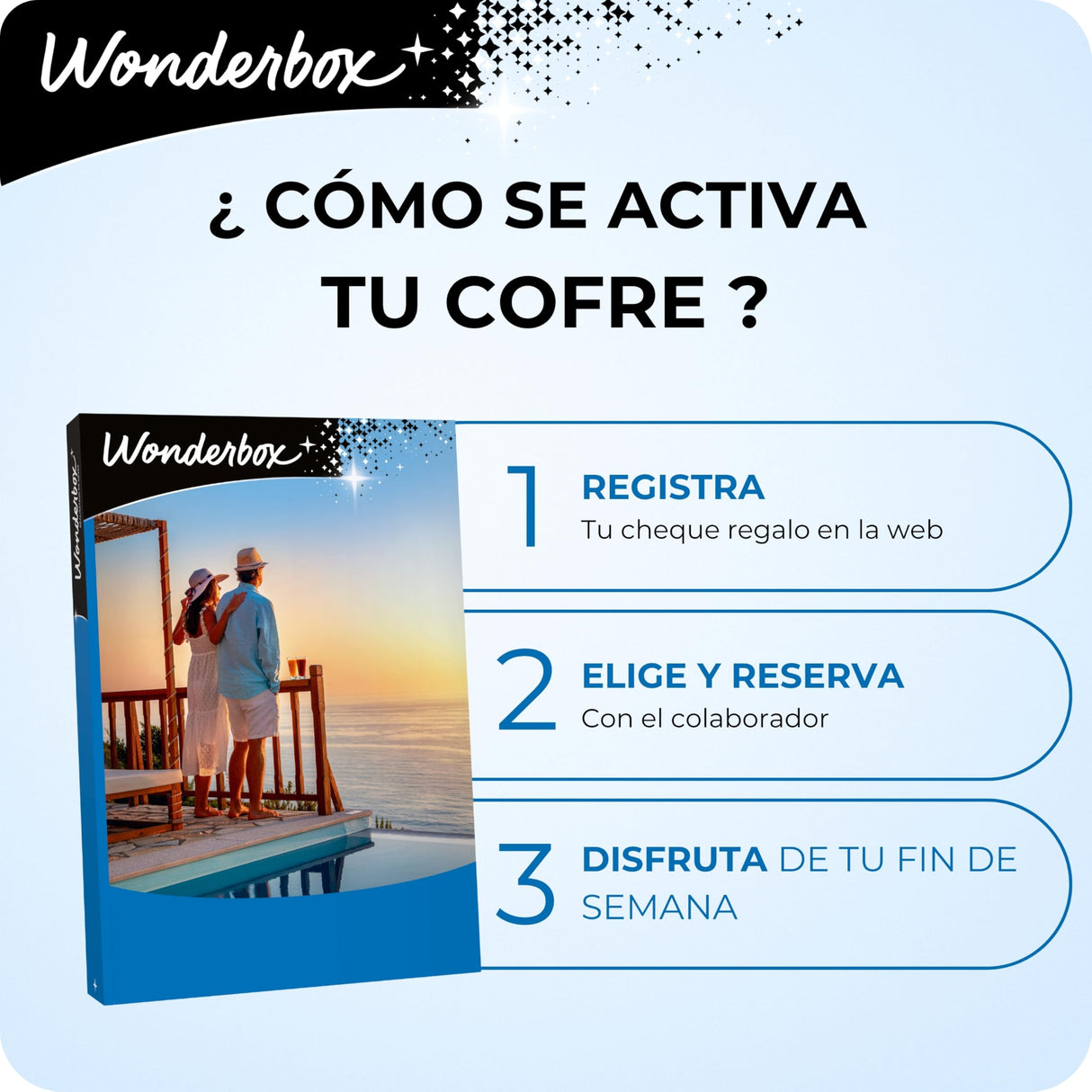 WONDERBOX - Caja Regalo - Mil & una Noches para Dos - para 2 Personas a Elegir Entre 4200 estancias en España y Europa - Ideas Regalo Pareja Original