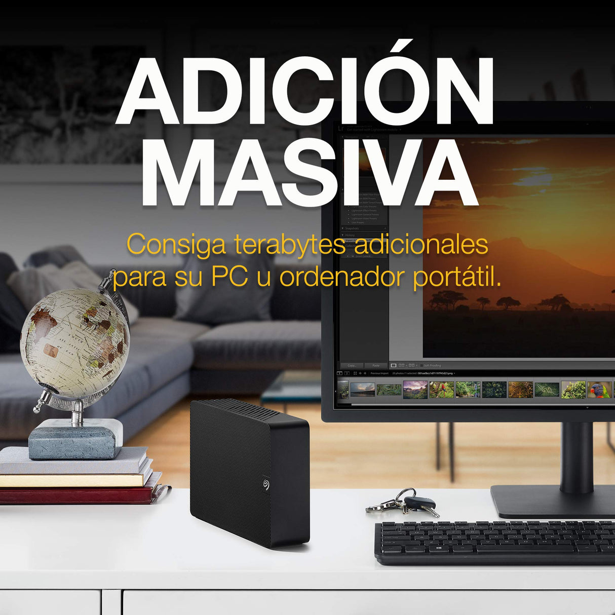 Unidad de disco duro (HDD) externa Seagate Expansion 22TB - USB 3.0, con Rescue Data Recovery Services (STKP22000400)