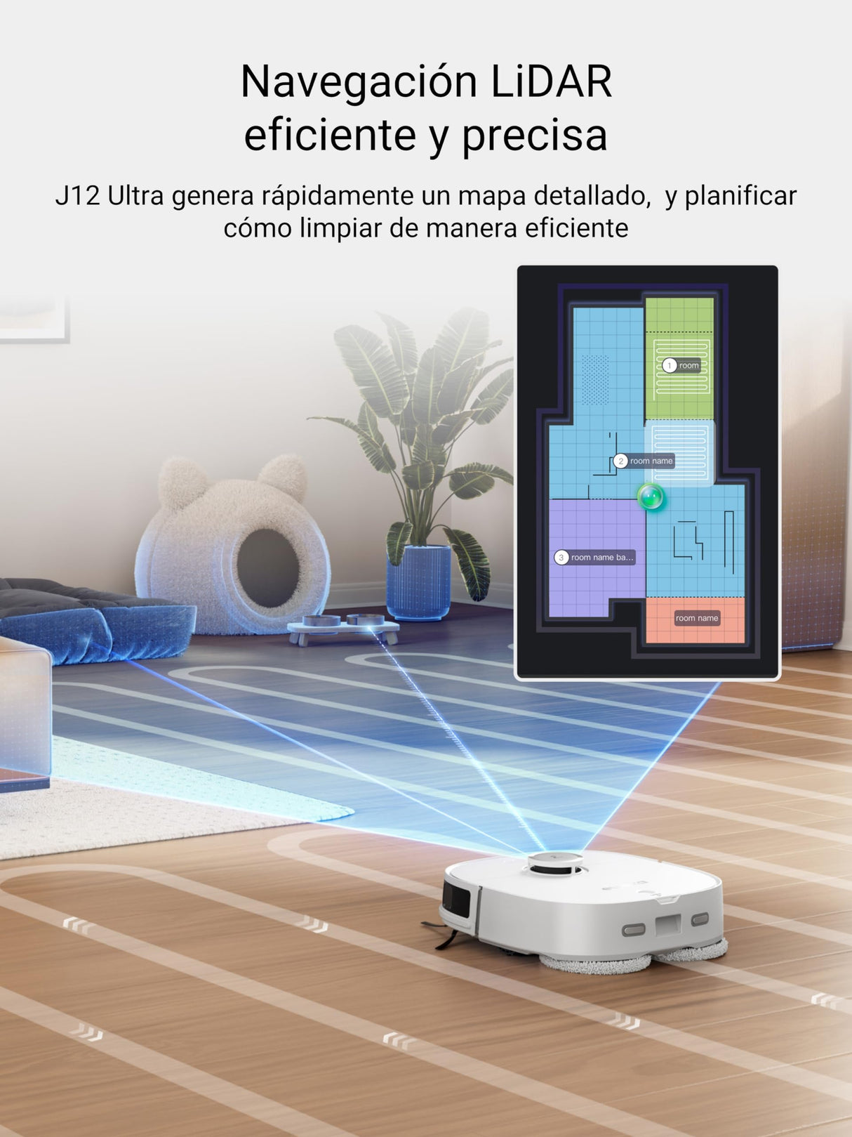 EUREKA J12 Ultra Robot Aspirador y Fregasuelos,Vaciado Automático/Lavado Automático/Secado Automático Robot Aspirador Autovaciado,AI 3D Obstáculos Navegación LiDAR,5000Pa,180min Batería,WiFi/App