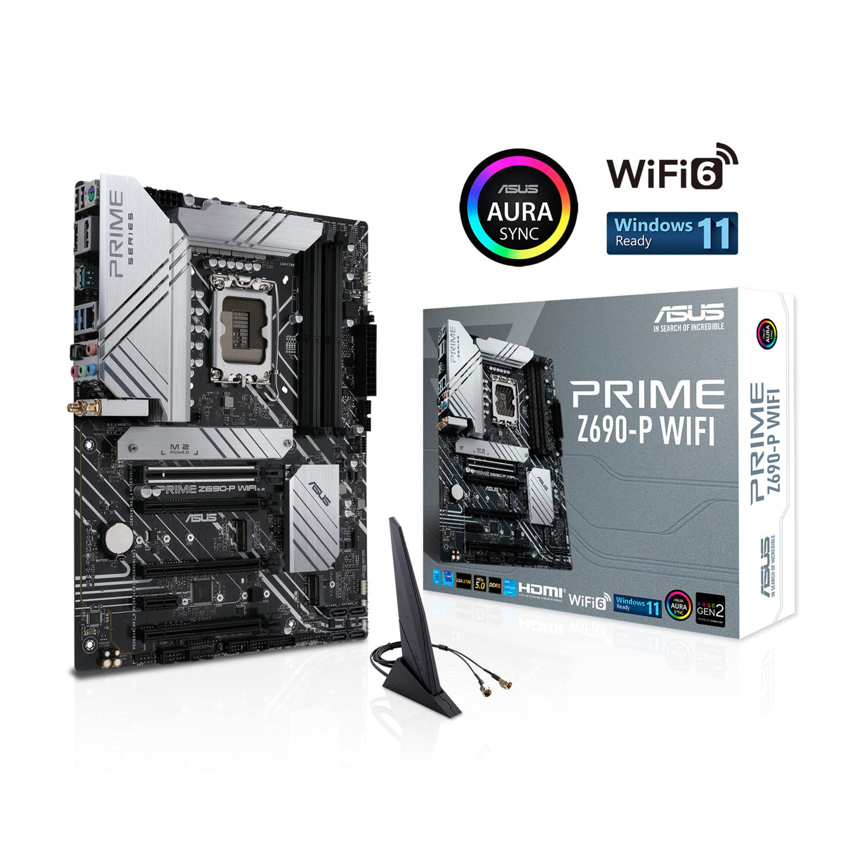 ASUS Prime Z690-P WiFi - Placa base Intel Z690 LGA 1700 ATX (PCIe 5.0, tres M.2, VRM de 14+1 fases, DDR5, LAN de 2.5 GB, USB 3.2 Gen. 2x2 de tipo C, USB 3.2 Gen. 1 de tipo C frontal, Thunderbolt 4)