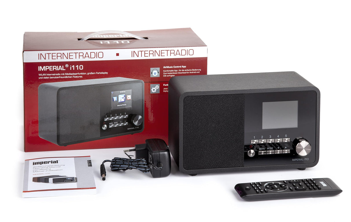 Imperial 22-321-00 i110 Radio Internet (TFT Pantalla a Color, WLAN, Line-out, Fuente Alimentación) Negro