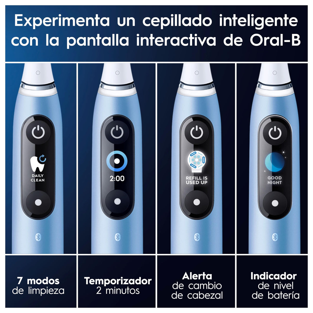 Oral-B iO 9 Cepillo de Dientes Eléctrico con Mango Recargable, 1 Cabezal, Estuche de Viaje con Cargador y Funda Magnética, Diseñado por Braun, Regalos Originales para Mujer y Hombre - Azul