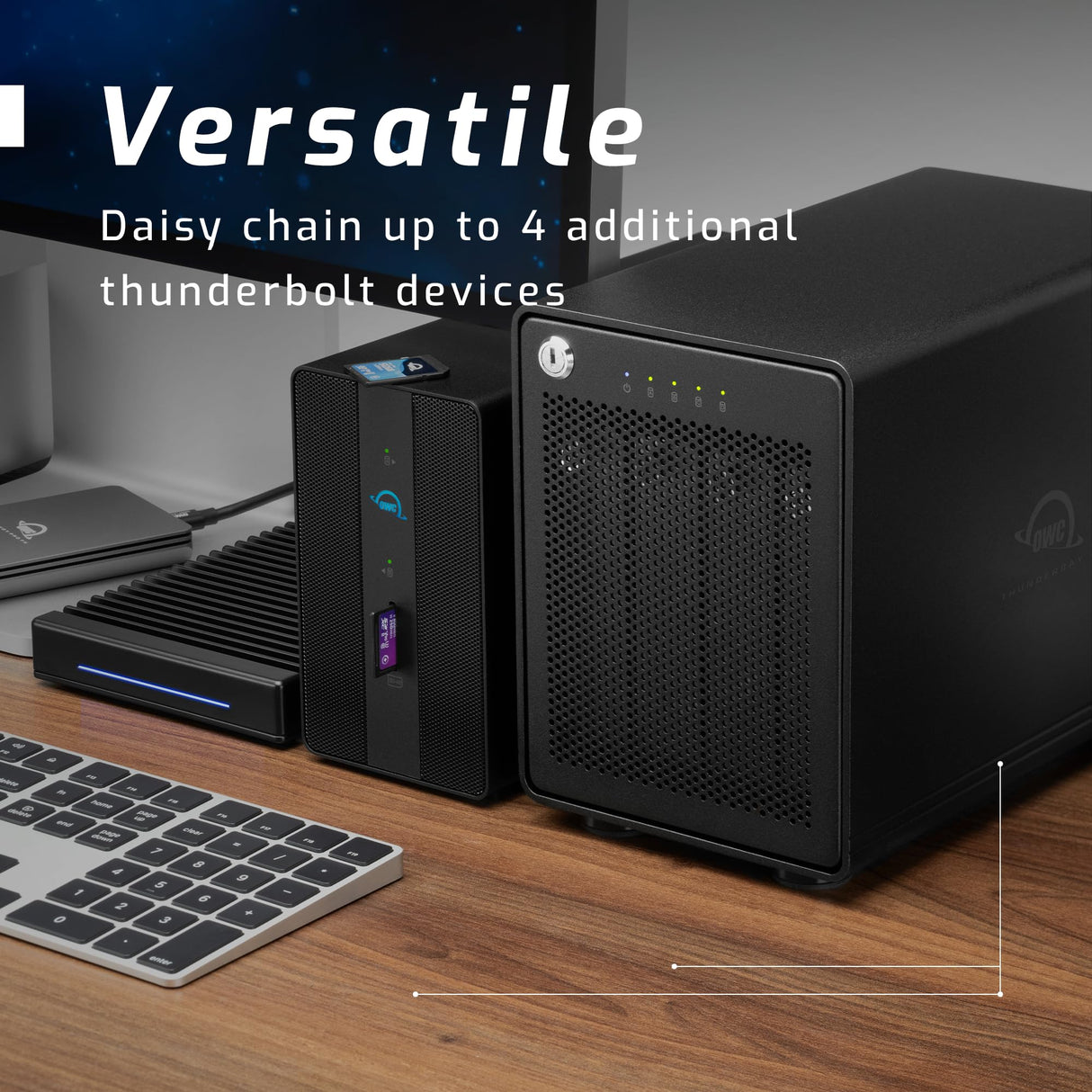 OWC Caja de Almacenamiento de 4 bahías con Puertos Dobles Thunderbolt 3