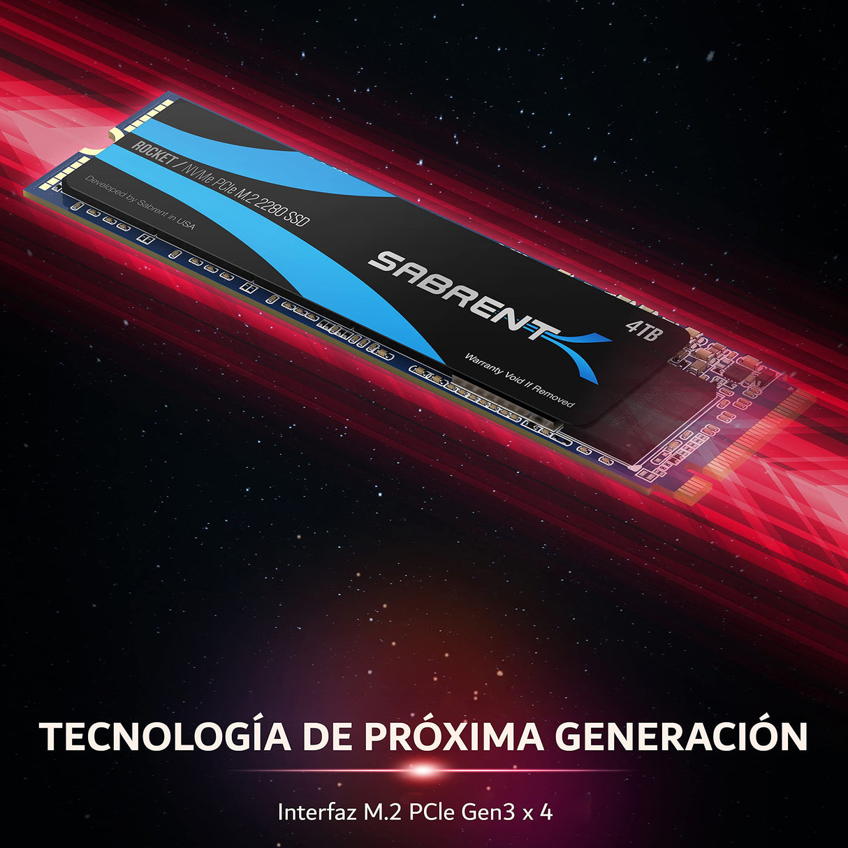 SABRENT SSD 4TB, M.2 SSD 4TB, NVMe 4TB PCIe M.2 2280, Velocidades internas de SSD de hasta 3450 MB/s, Rendimiento Extremo, Distribuidor Autorizado 5 años de garantía (SB-ROCKET-4TB)