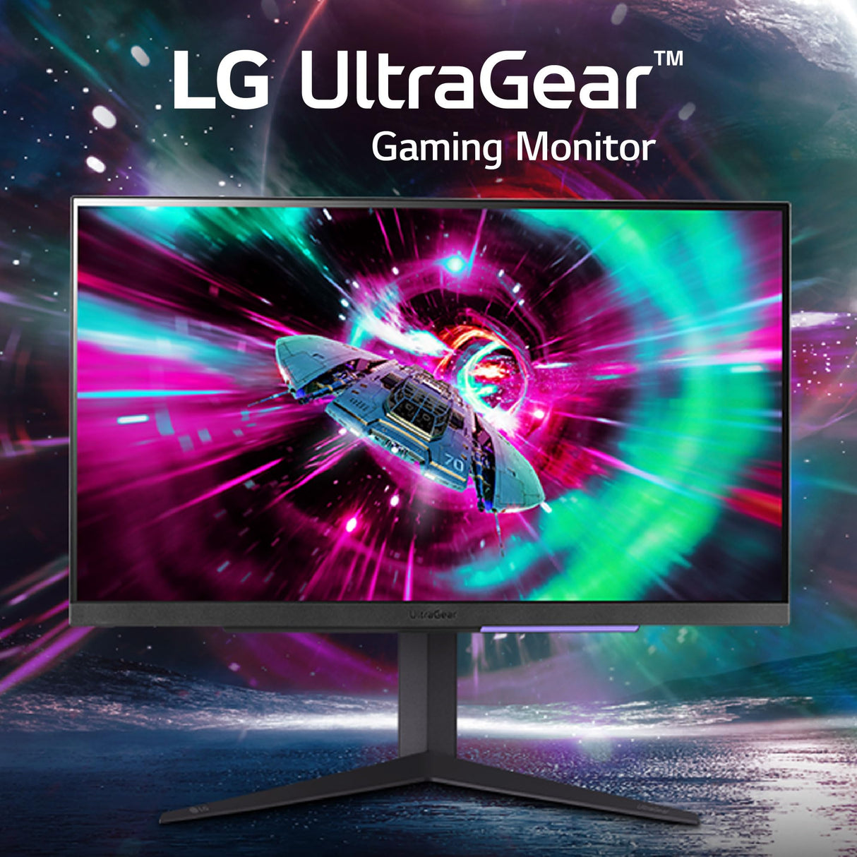 LG 27GR93U-B - Monitor Gaming Ultragear, 27", Pantalla IPS: (3840x2160px), 16:9, NVIDIA G-Sync, AMD FreeSync Premium, Hexagon Lighting, Negro