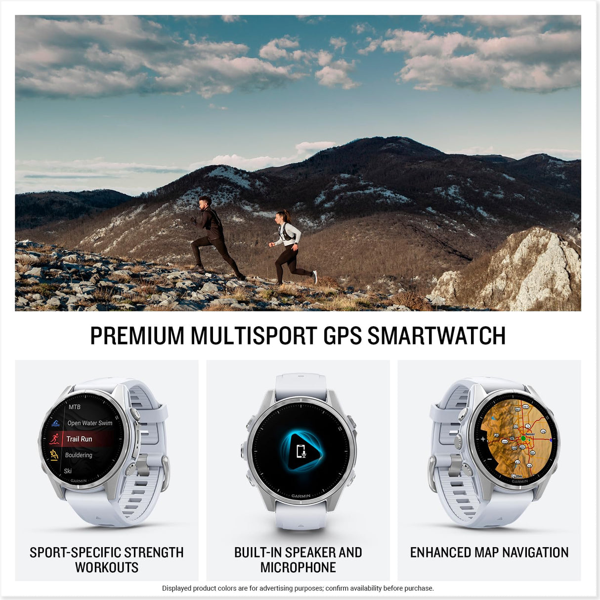Garmin fēnix 8-43mm - Reloj de Alto Rendimiento GPS Multideporte con Pantalla táctil AMOLED, Linterna LED, Altavoz y micrófono Integrados, Mapas y hasta 10 días de autonomía, Blanco