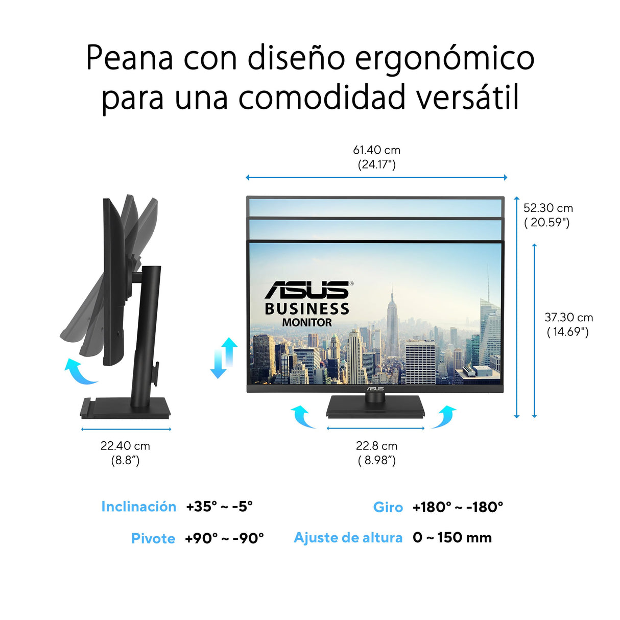 ASUS VA27UCPS - Monitor Profesional de 27", 4K UHD (3840x2160), IPS, 99% sRGB, HDR-10, USB-C, Altavoces estéreo, antiparpadeo, Filtro de luz Azul, ergonómico, Montaje en Pared, sostenibilidad