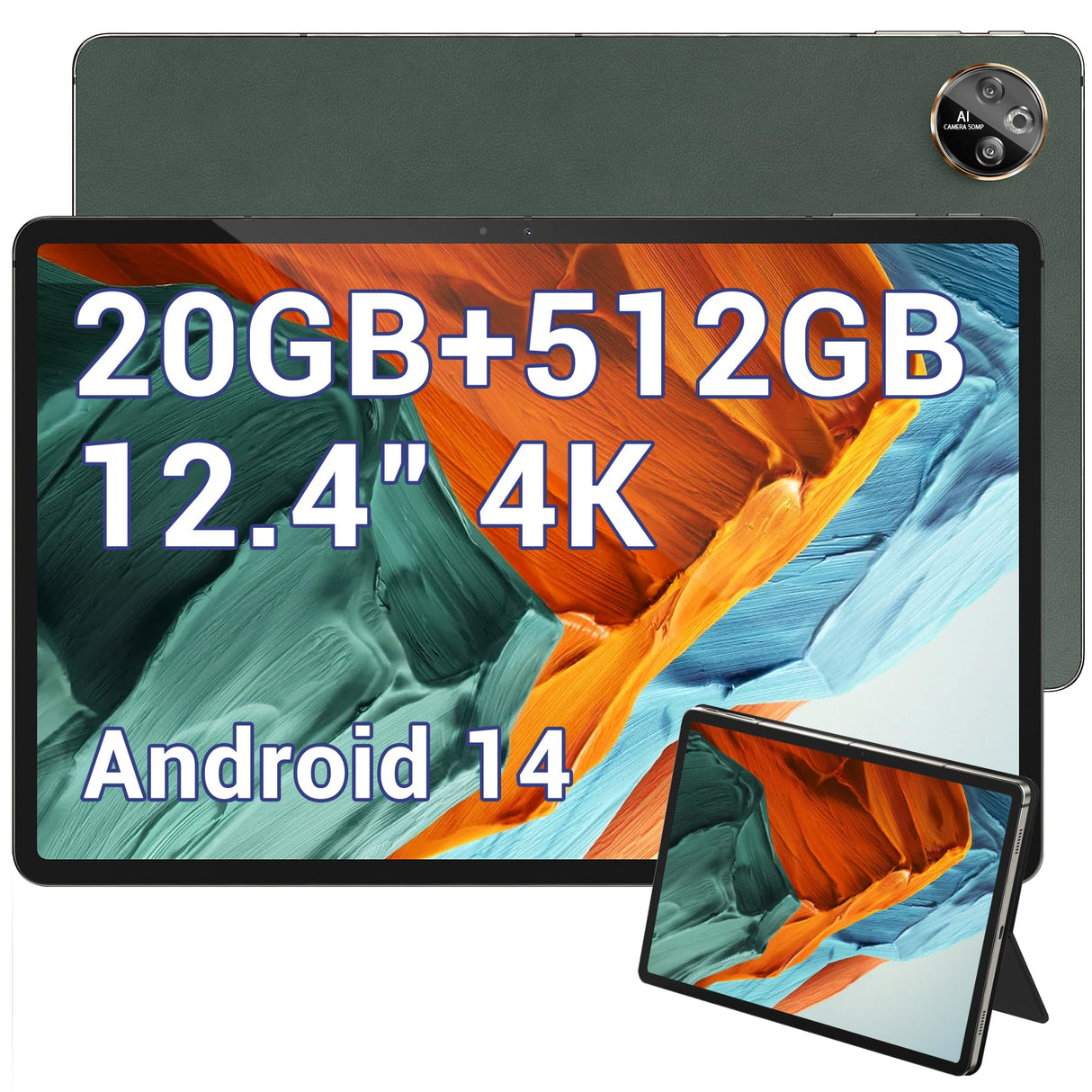 DOOGEE T30 MAX Android 14 Tablet PC 2024, 4K 12.4 Pulgadas 20GB RAM + 512GB ROM 2TB, 10800mAh/33W, 50MP+20MP Front, Helio G99 Octa Core, 2560 * 1600, Widevine L1, 4G LTE/5G WiFi/OTG/GPS