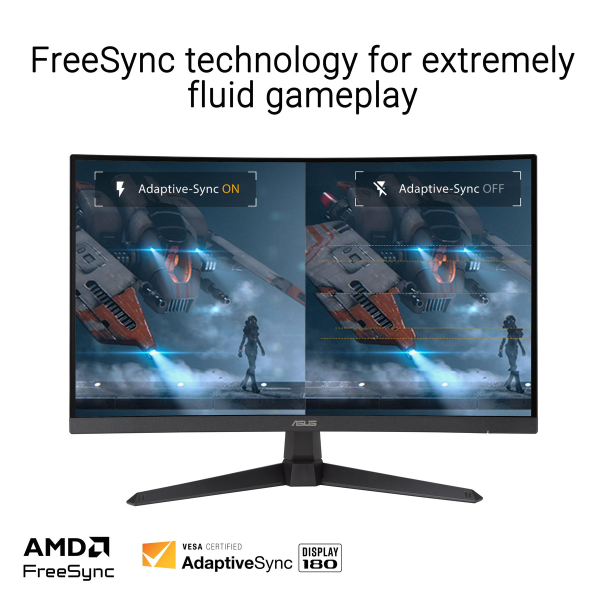 ASUS TUF Gaming VG27VQ3B - Monitor Gaming de 27 Pulgadas Full HD, Curvo, 180 Hz, ELMB Sync, FreeSync, 1 ms de Tiempo de Respuesta, 90% DCI-P3, DisplayWidget Center