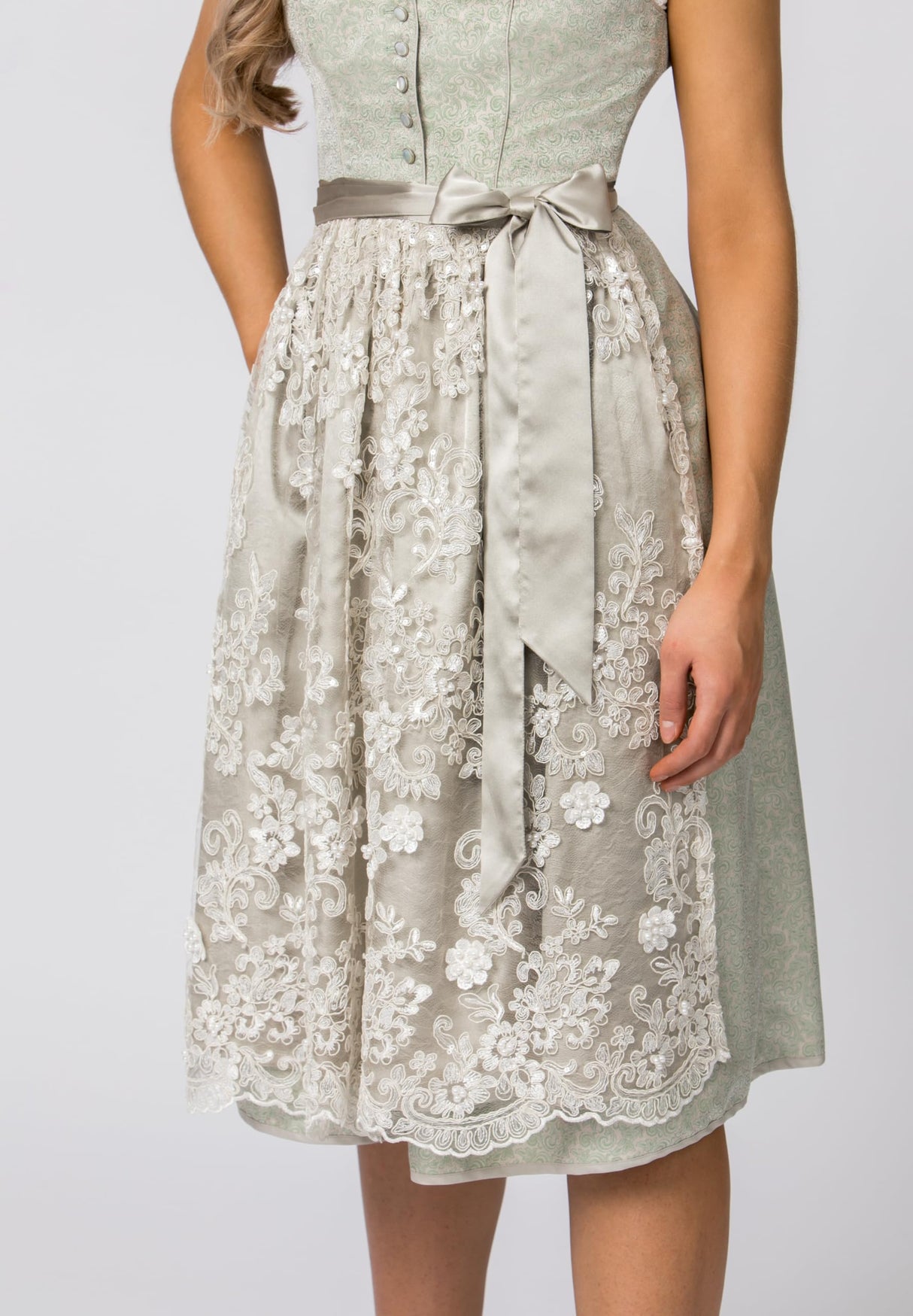 Stockerpoint Dirndl Jane Vestido para ocasión Especial, Salvia, 38 para Mujer