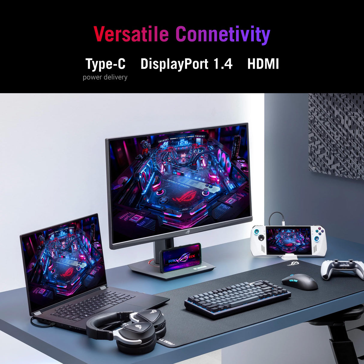 ASUS ROG Strix XG27ACS - Monitor Gaming de 27 Pulgadas 2560x1440, 180 Hz, 1 ms (GTG), Fast IPS, Extreme Low Motion Blur Sync, USB Type-C, G-Sync, DisplayWidget Center, Toma para trípode, HDR